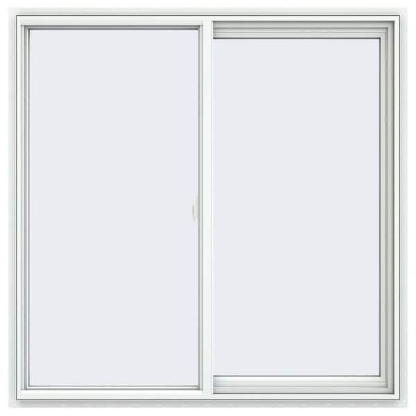 JELD-WEN 47.5 in. x 47.5 in. V-2500 Series White Vinyl Right-Handed Sliding Window with Fiberglass Mesh Screen