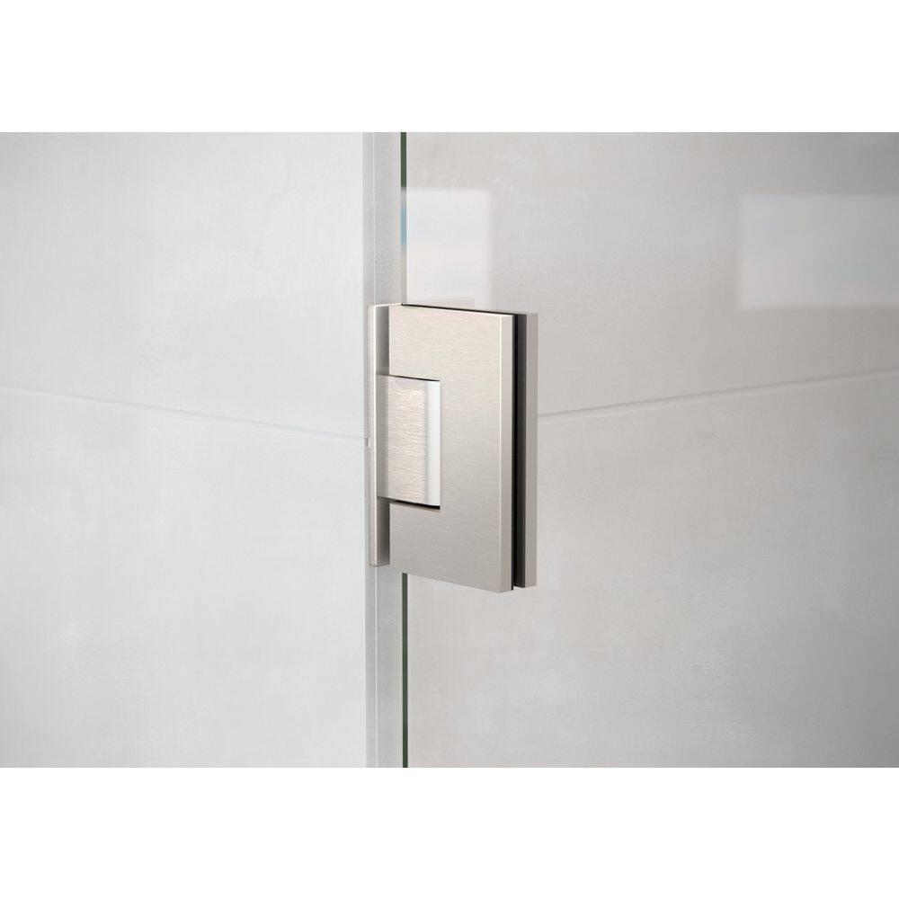 Albedo 78" Frameless Glass Shower Door with Brushed Nickel Hardware