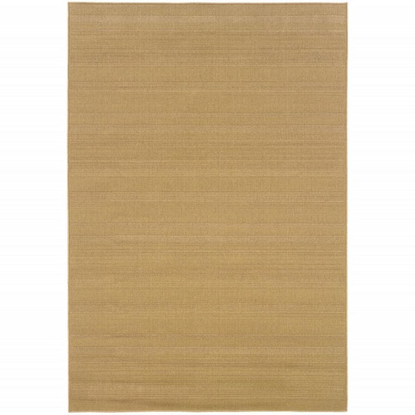Beige 2 ft. x 4 ft. Loomed Polypropylene Rectangle Indoor/Outdoor Area Rug