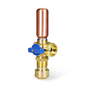 1/2 in. Push-Fit x 3/4 in. MHT Brass Washing Machine Replacement Valve with Hammer Arrestor Blue for Cold Water Supply