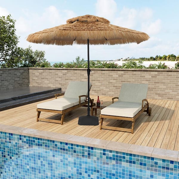 Clihome 9 ft. Outdoor Double Layer Hawaiian Style Market