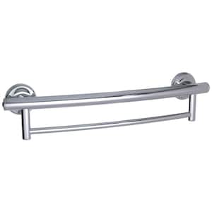 2-in-1 23.375 in. x 1.25 in. Grab Bar and Towel Bar with Grips in Chrome