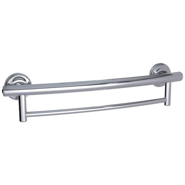 Grabcessories 2-in-1 23.375 in. x 1.25 in. Grab Bar and Towel Bar with Grips in Chrome