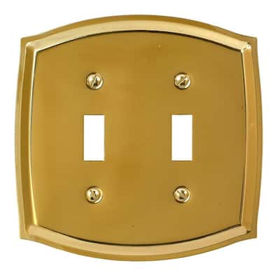 Brass 2-Gang Toggle Wall Plate (1-Pack)