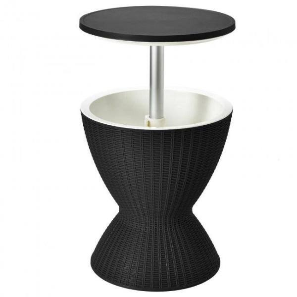 grey rattan ice bucket table