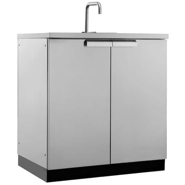 NewAge Products Stainless Steel Sink 32 in. W x 36.5 in. H x 24 in. D Outdoor Kitchen Cabinet
