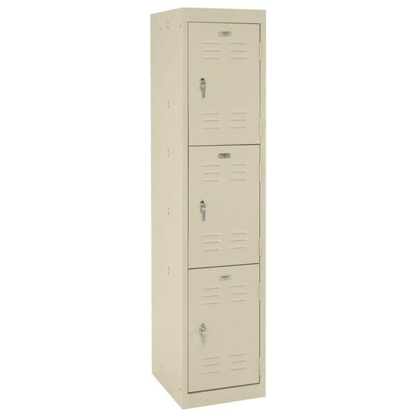 Sandusky 15 in. W x 66 in. H x 18 in. D 3-Tier Welded Storage Locker in Putty