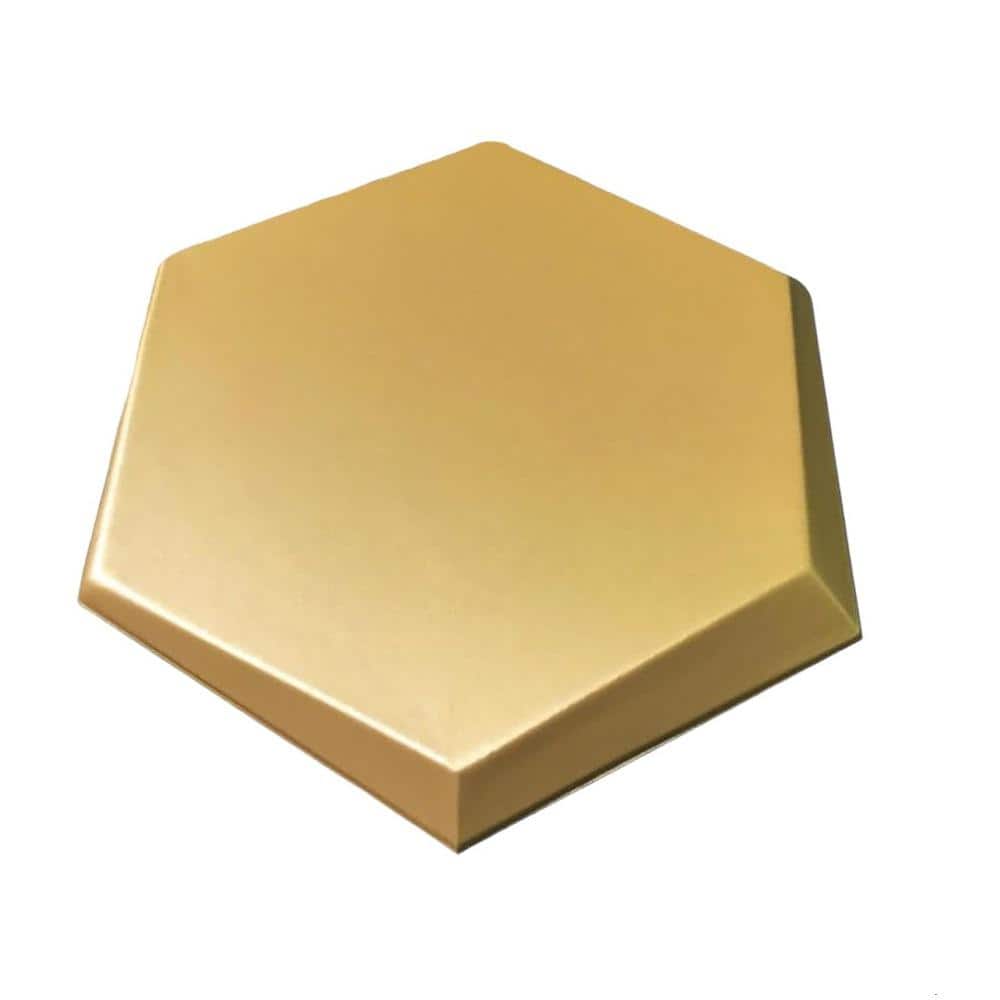 Afoxsos Gold Hexagon Decorative 3D Wall Panels Faux Leather Tile