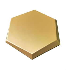 Gold Hexagon Decorative 3D Wall Panels Faux Leather Tile in 20-Pieces