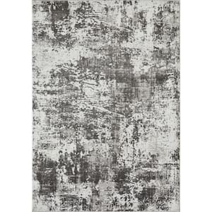 Rhane Alelone Gray 9 ft. 10 in. x 12 ft. 10 in. Abstract Polypropylene Area Rug