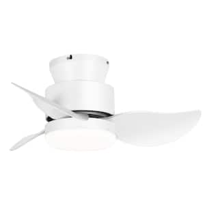 Rollo 22 in. Indoor Matte White Low Profile Hugger Ceiling Fan with Adjustable White Integrated LED with Remote Included