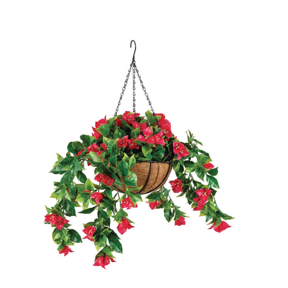 24 in. H Red Indoor/Outdoor Artificial Red Bougainvillea in Coir Pot price history on PriceWatchPro