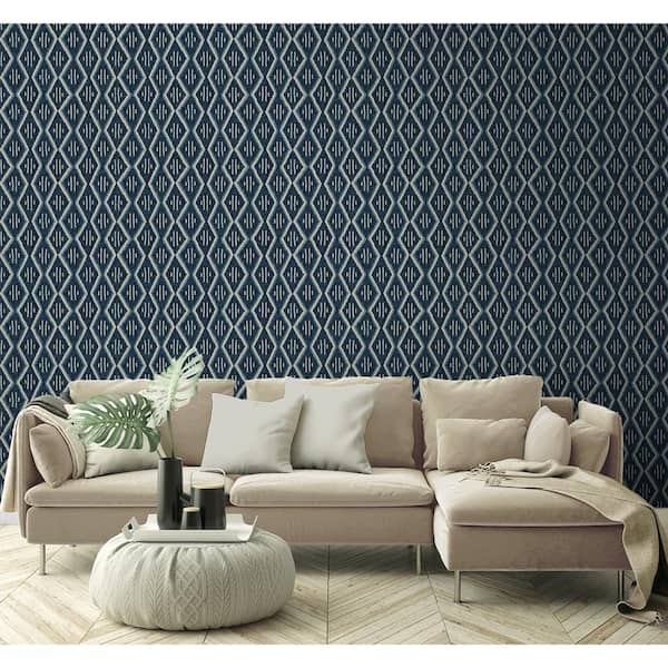 Modern Heirloom Denim Stripe Vinyl Peel and Stick Wallpaper Roll ( Covers 30.75 sq. ft. )