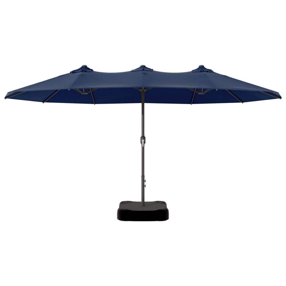 15 ft. x 8.7 ft. Market Double Sided Umbrella Outdoor Patio Umbrella Twin Umbrellas in Dark Blue with Base price history on PriceWatchPro