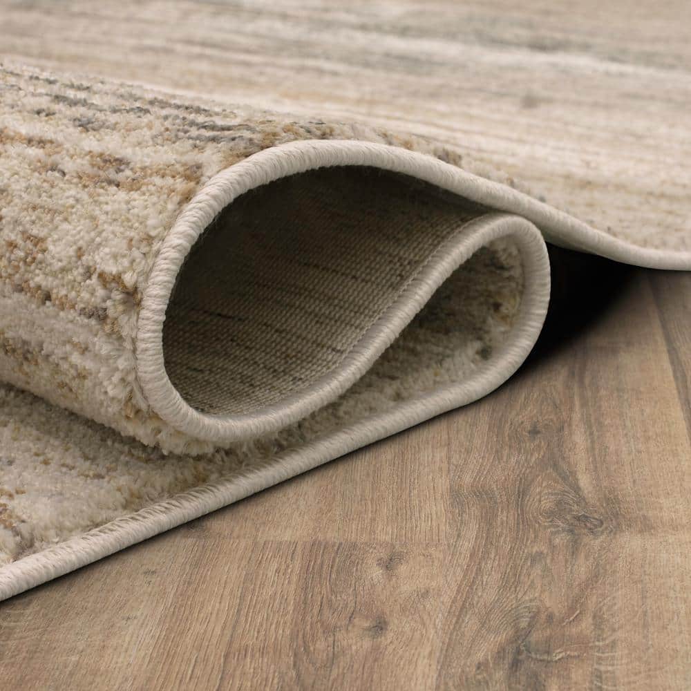 Abstract Slate and Cream Soft Feel Synthetic Area Rug - 36"x23"