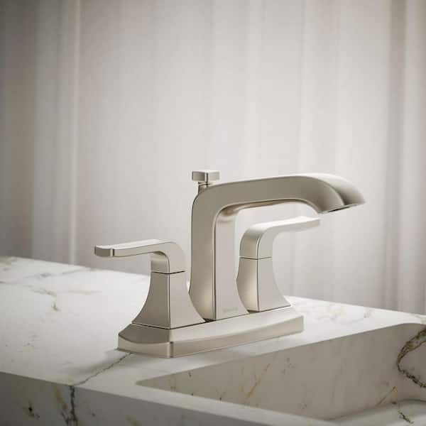 Rubicon 4 in. Centerset 2-Handle Bathroom Faucet in Vibrant Brushed Nickel