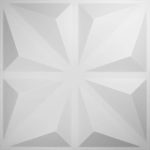 Ekena Millwork 1 in. x 19-5/8 in. x 19-5/8 in. White PVC Bailey EnduraWall Decorative 3D Wall Panel (2.67 sq. ft.)