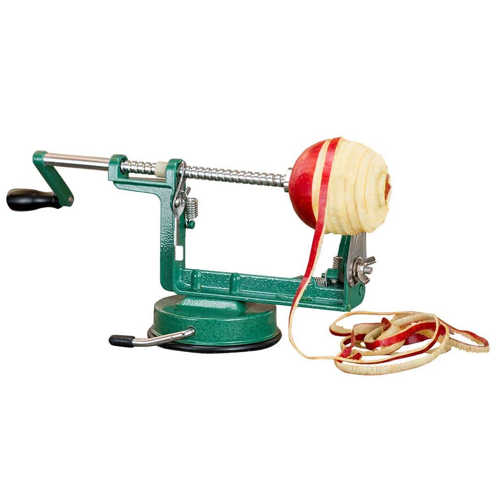 Green Stainless Steel Apple and Potato Peeler with Suction Base