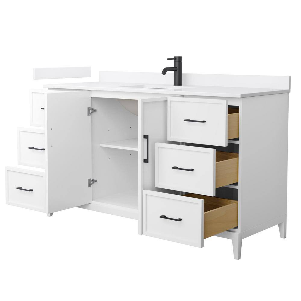 Elan 60'' White Single Bathroom Vanity with Cultured Marble Top