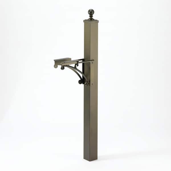 Whitehall Products Deluxe Mailbox Post and Brackets in French Bronze