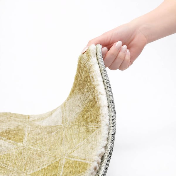 Dream Shag Premium Machine Washable Abstract ADS722 Gold 3 ft. x 4 ft. Area Rug