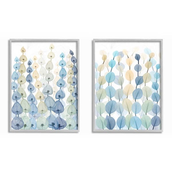 16 in. x 20 in. "Seaweeds And Ocean Plants Blue Green Pattern Designs" by Albert Koetsier Framed Wall Art