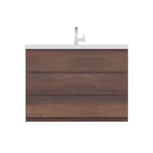 Paterno 48 in. W x 19 in. D Bath Vanity in Rosewood with Acrylic Vanity Top in White with White Basin