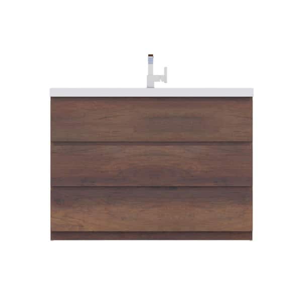 Paterno 48 in. W x 19 in. D Bath Vanity in Rosewood with Acrylic Vanity Top in White with White Basin