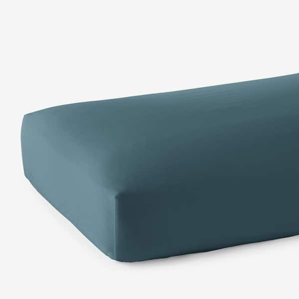 The Company Store Legends Hotel Supima Cotton Wrinkle-Free Ocean Blue 450-Thread Count Sateen Full Fitted Sheet