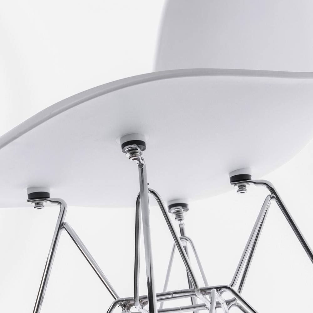 32" High White Plastic Parsons Side Chair