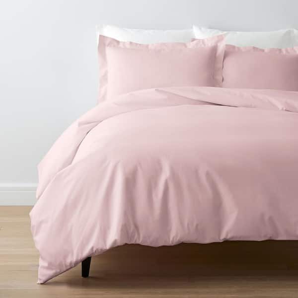 The Company Store Company Cotton Shell Solid 300-Thread Count Cotton Percale Queen Duvet Cover