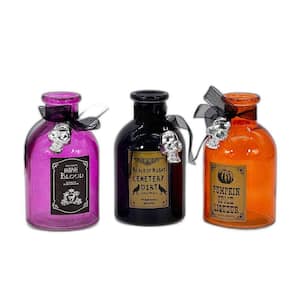 Witches Potion Glass Bottle Specialty Sculptures (Set of 3)