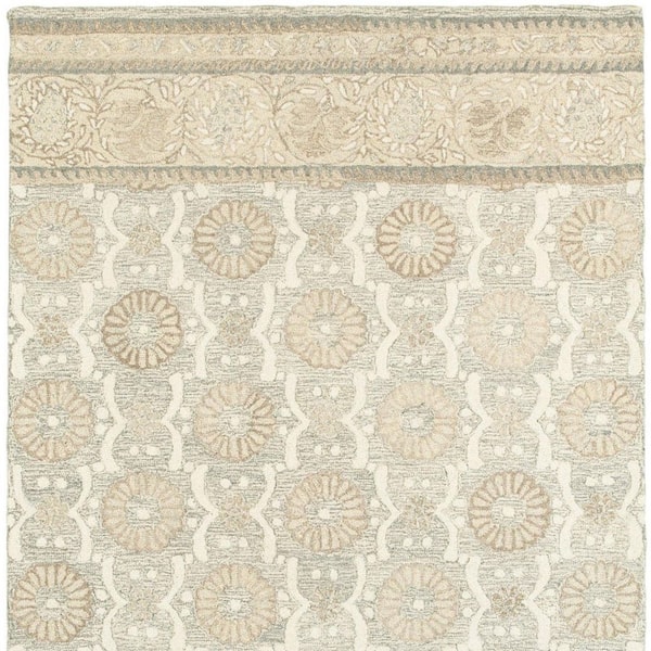 10 X 13 Sand Floral Washable Area Rug Runner Rug