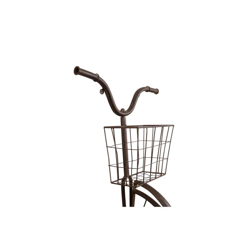 Distressed Rust Iron Bike Wall Decor with Basket, 30"