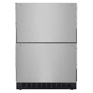 23 in. Panel Ready 2-Drawer Refrigerator and Freezer, 1.48 cu. ft./Drawer in Stainless-Steel