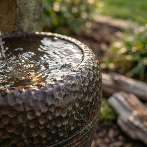 monadecor 40 in. H Resin 4-Tier Modern Garden Tiered Fountain with