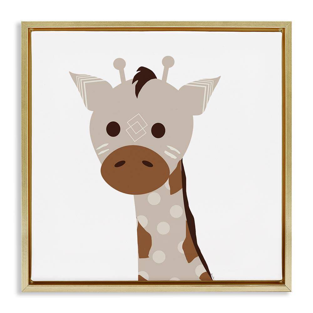 Neutral Tone Giraffe by Daniela Santiago Gold Floater Frame Animal Graphic Art Print 18 in. x 18 in. price history on PriceWatchPro
