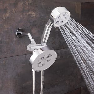 3-spray 4.75 in. Dual Shower Head and Handheld Shower Head in Polished Chrome