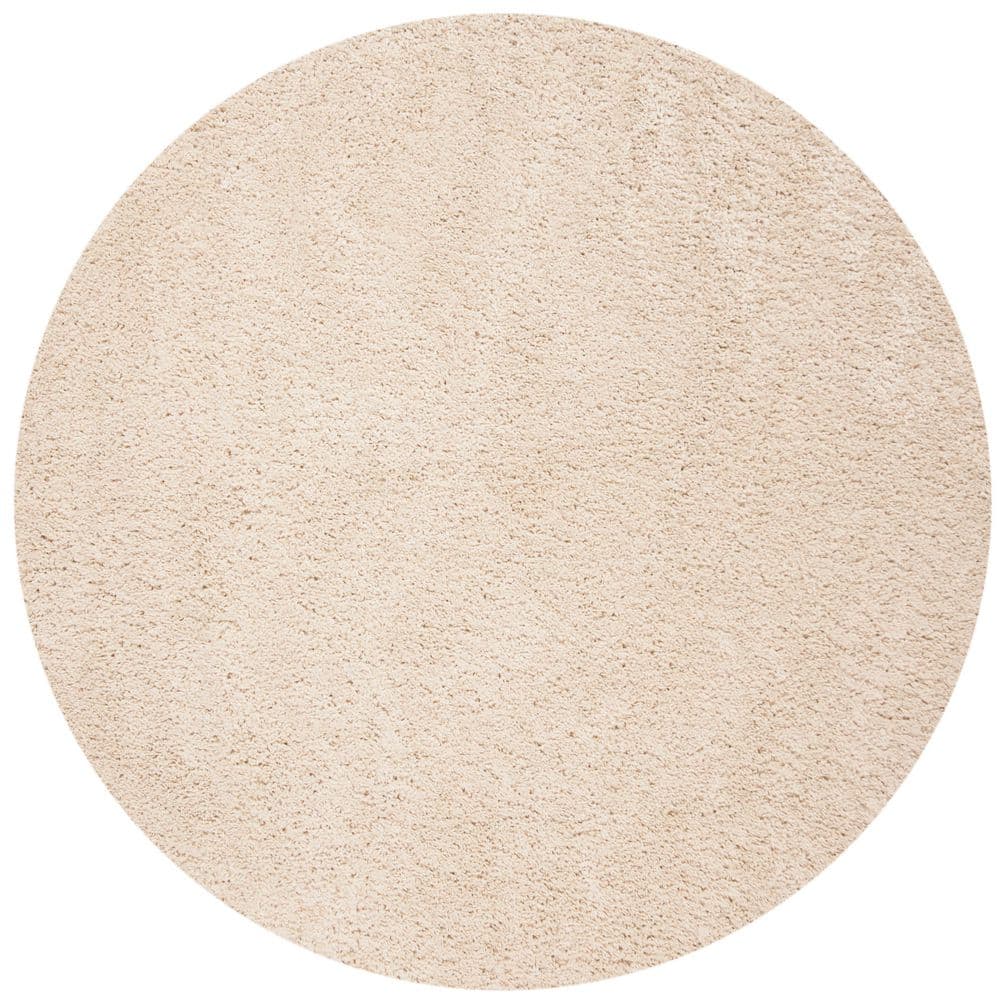 Fontana Shag 3 ft. x 3 ft. Cream Solid Round Area Rug price history on PriceWatchPro