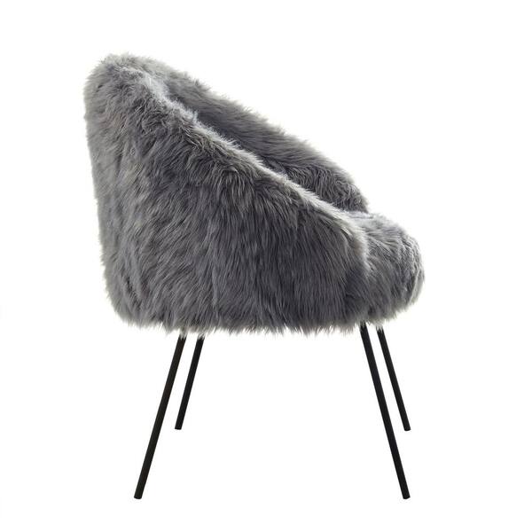 Black deals fur chair