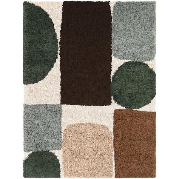 Golson Cream 5 ft. 3 in. x 7 ft. Abstract Area Rug
