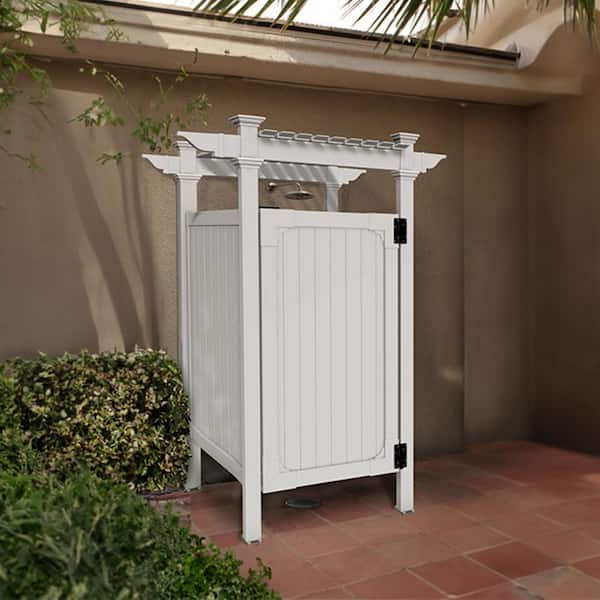 Zippity Outdoor Products 1.75 in. x 3.25 in. x 58 in. White Vinyl In-Ground Mounting System for Hampton Shower