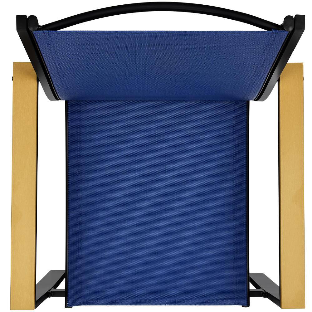 4-Piece Blue Steel Patio Conversation Set with Coffee Table