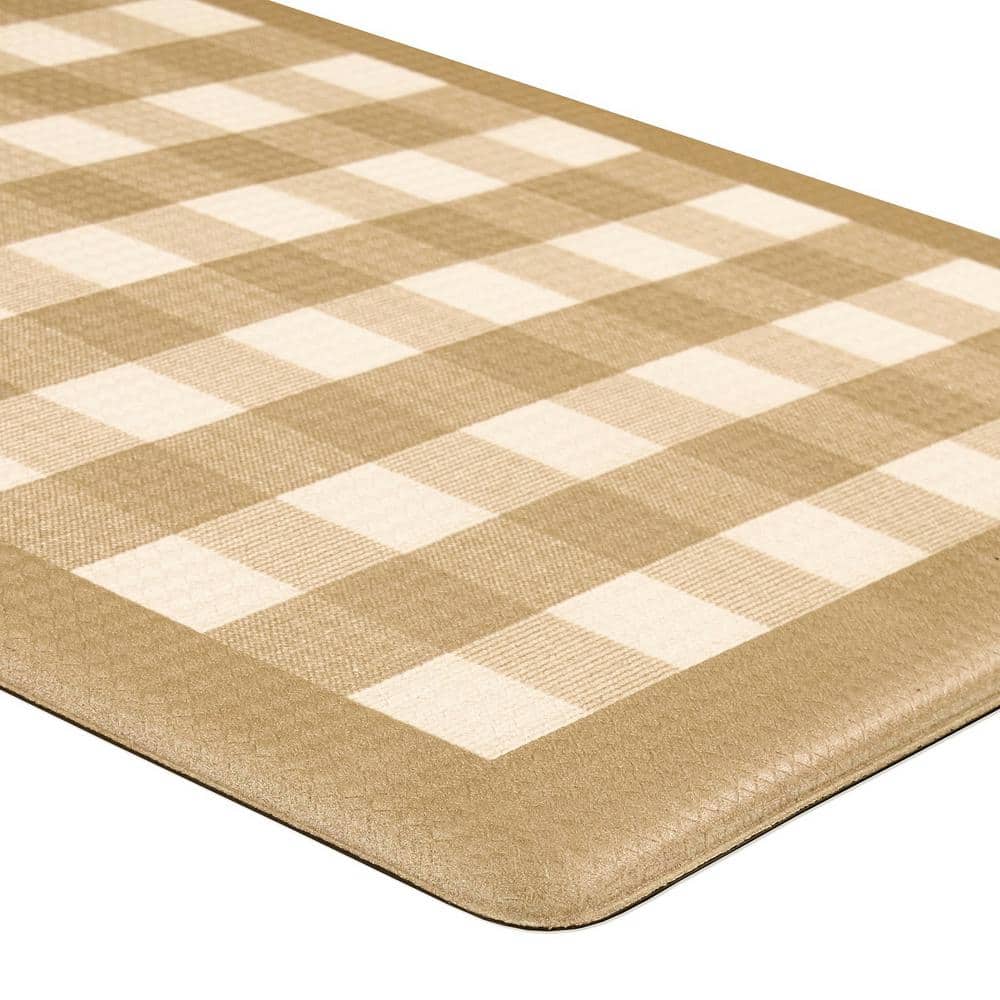 Taupe Buffalo Check Anti-Fatigue Mat with Eco-PVC Foam