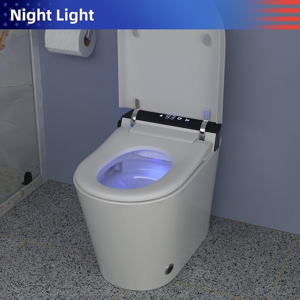 RAINLEX Elongated Bidet Toilet 1.28 GPF in White with Heated, Soft Close RX-T16W