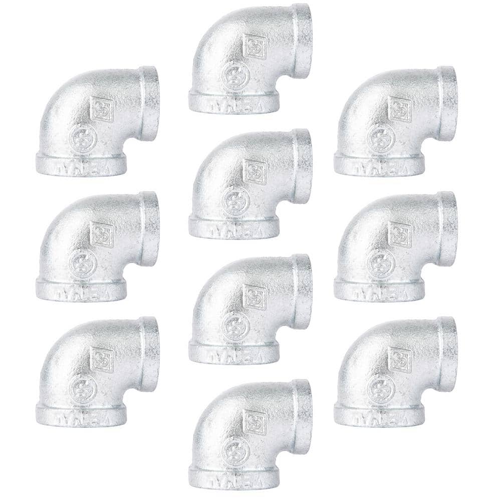 1 in. x 3/4 in. Iron Galvanized 90° FPT x FPT Reducing Elbow Fitting (10-Pack) price history on PriceWatchPro