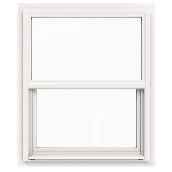 JELD-WEN 30 in. x 36 in. V-4500 Series White Single-Hung Vinyl Window with Fiberglass Mesh Screen