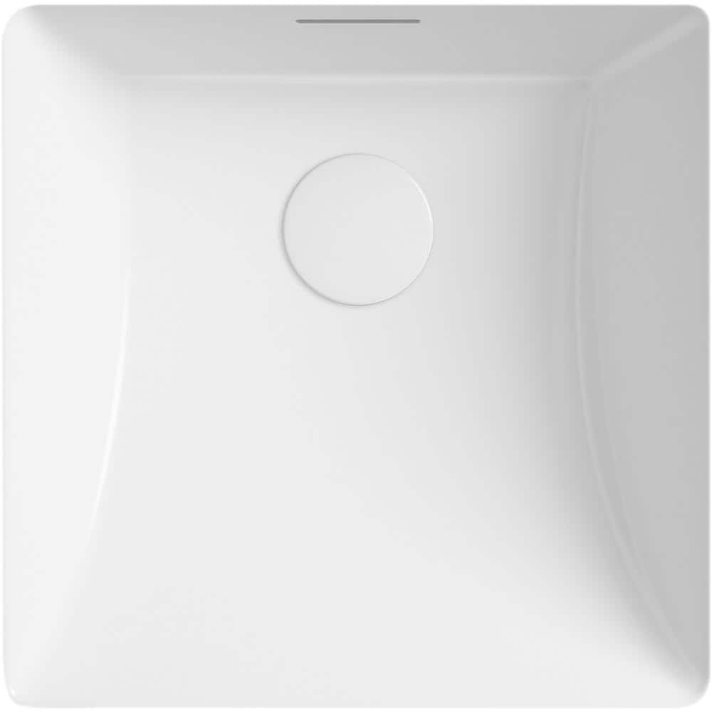 KOHLER Brazn 16.3125 in. Square Bathroom Sink in White