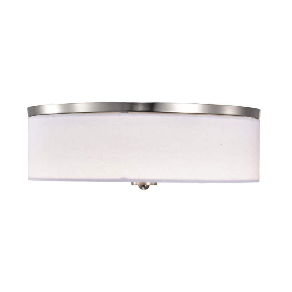 15" Brushed Nickel LED Drum Flush Mount Ceiling Light