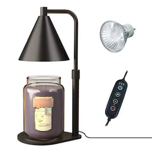 9.5 in. Black Metal Candle Melting Lamp plus Table Lamp in 1, Dimmable with Bulb